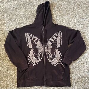 Urban Outfitters oversized brown butterfly hoodie